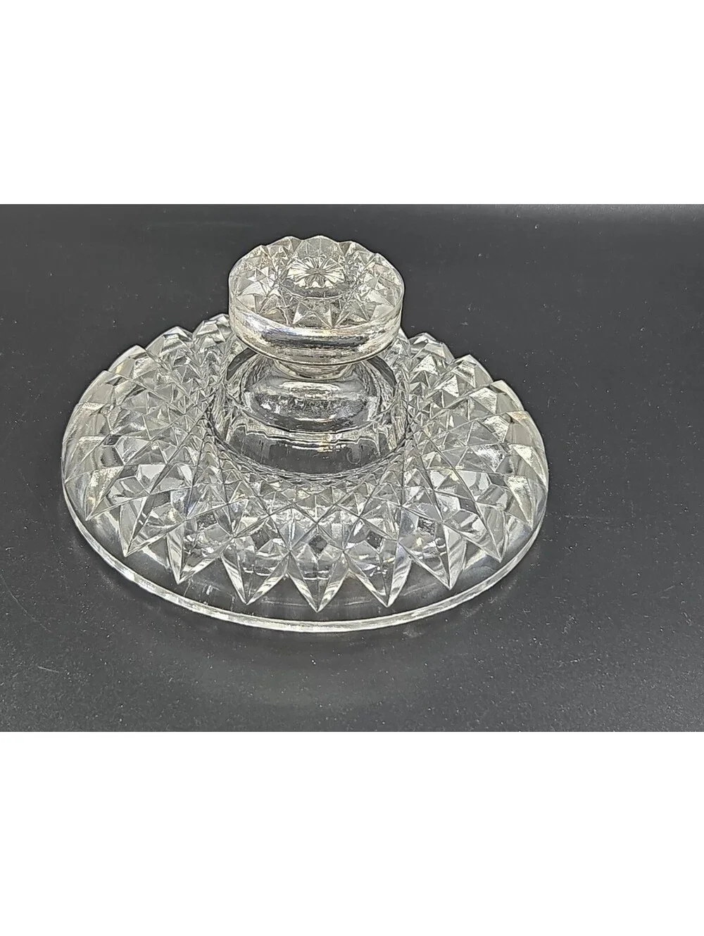 Vintage Imperial Glass Hobstar Roanoke Biscuit Barrel Cracker Jar w/Lid 7.75